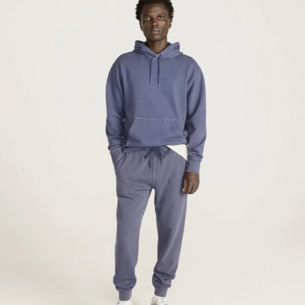 J Crew Slim Fit French Terry Jogger Sweatpant XL 36-38 Garment Dyed Blue NWT $98